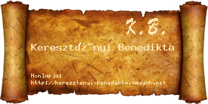 Keresztényi Benedikta névjegykártya