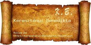 Keresztényi Benedikta névjegykártya